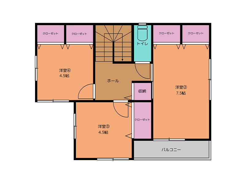 【新築一戸建て】郡山市 田村町金屋字冬室 2階建 4LDK A号棟